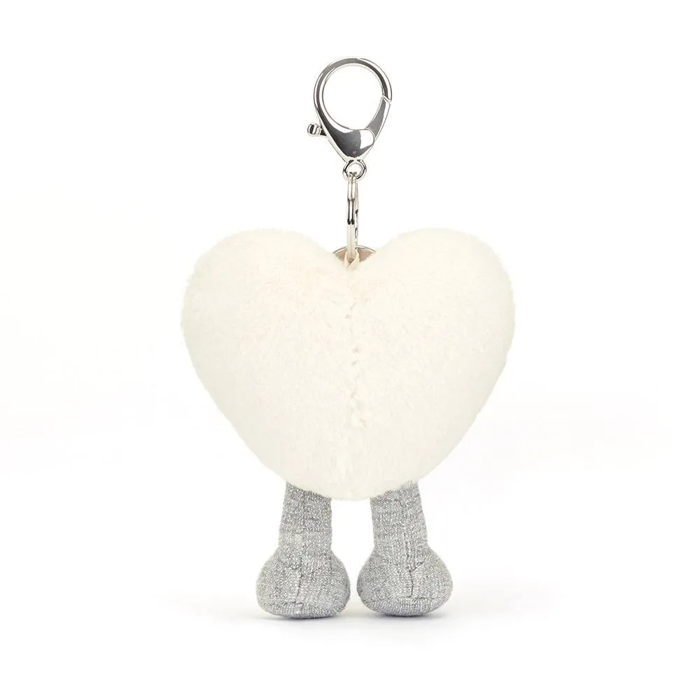 Amuseable Cream Heart Bag Charm by Jellycat
