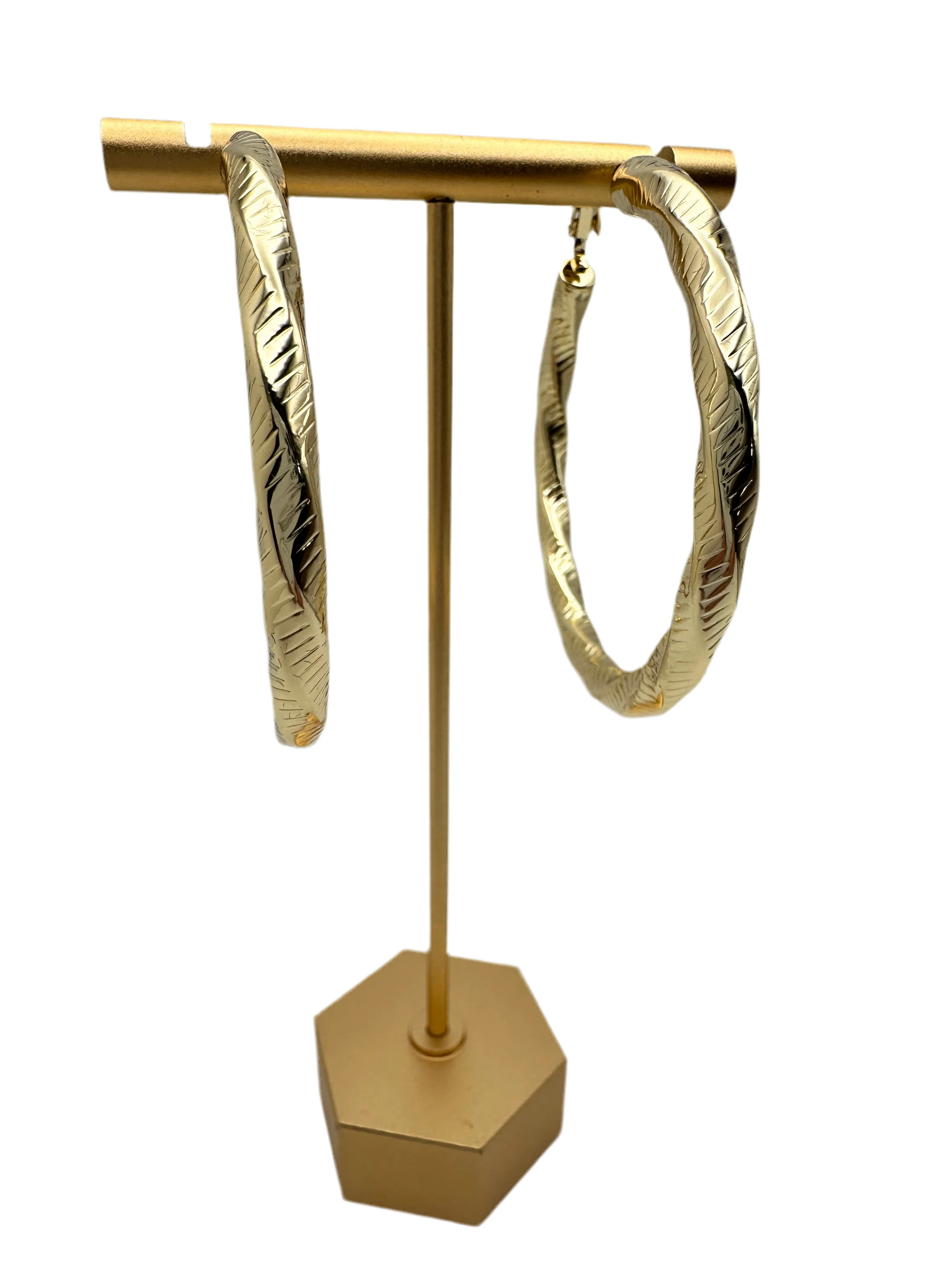 Grande Textured Twisty Hoops