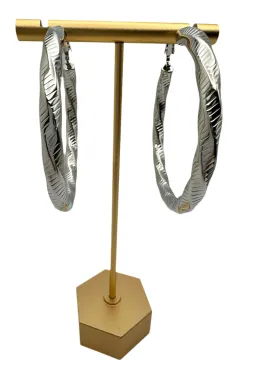 Grande Textured Twisty Hoops