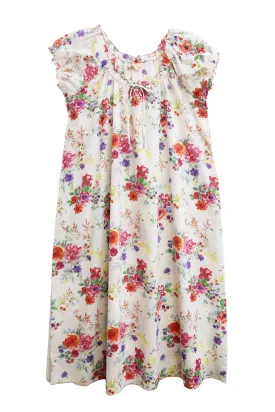 La Cera Plus Size 100% Cotton Floral Bouquet Gown