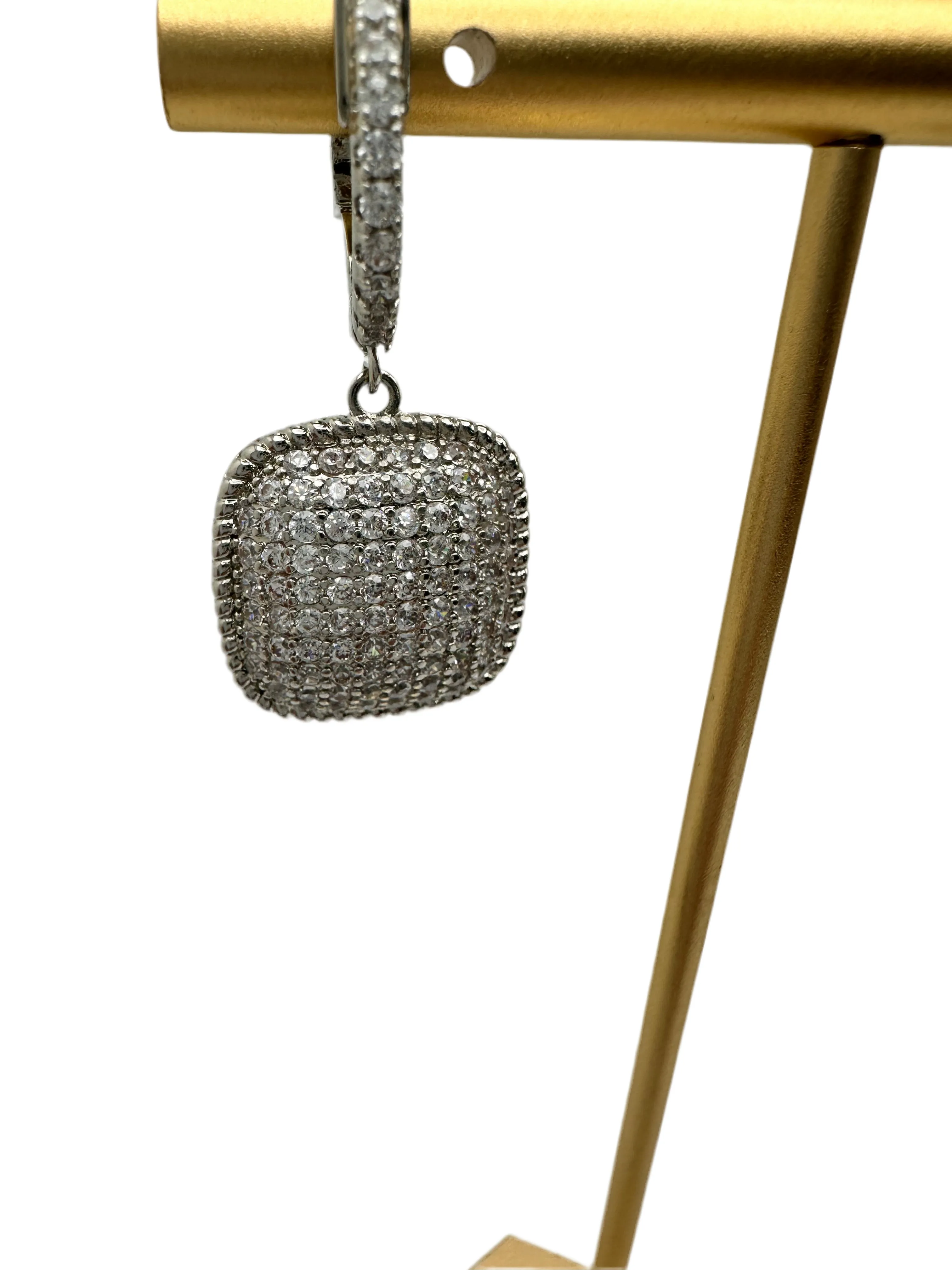 Pave CZ  Huggie Earrings