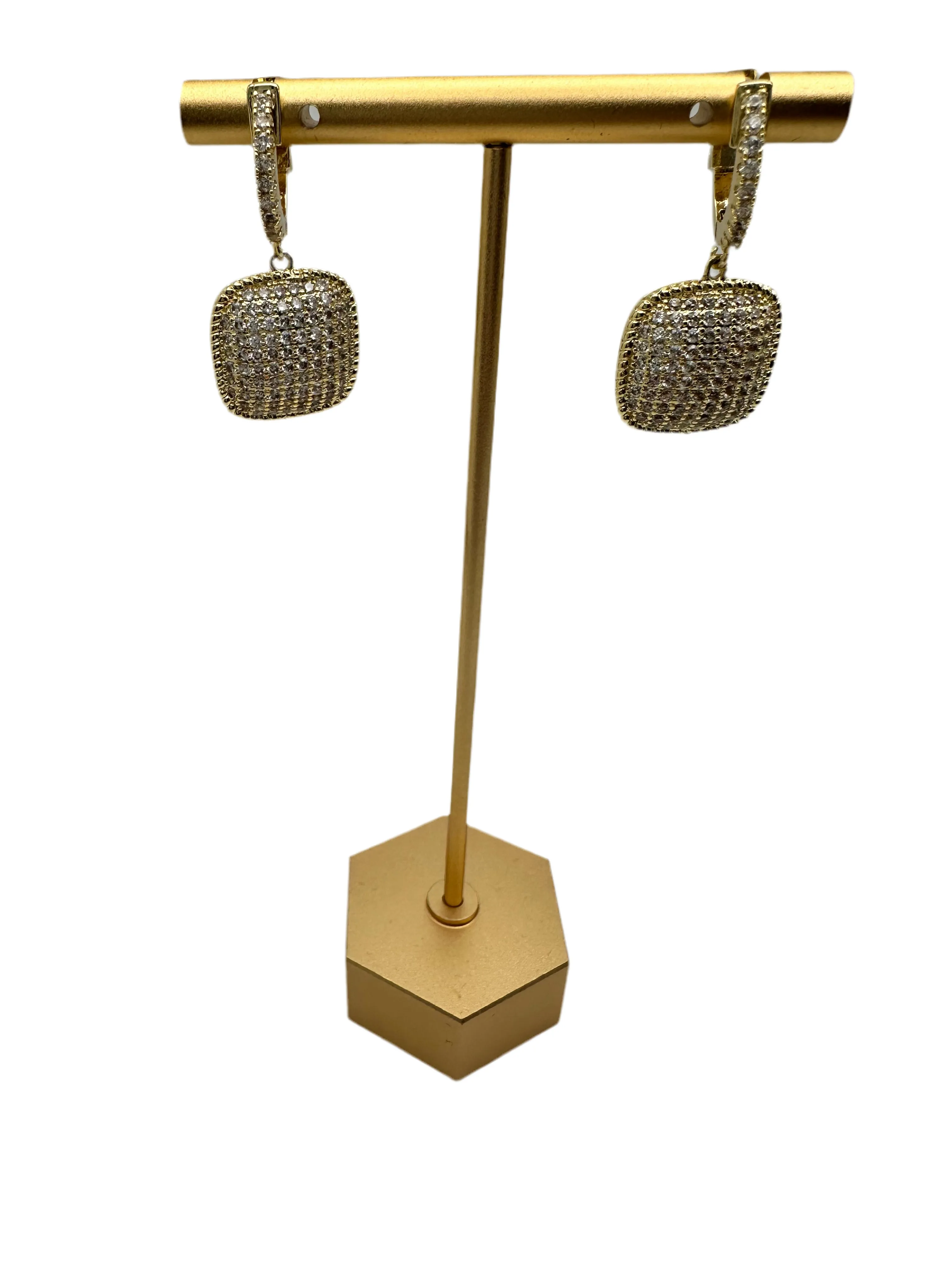 Pave CZ  Huggie Earrings